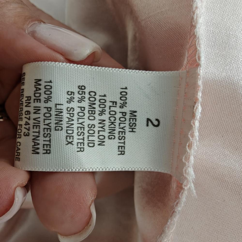 Roz & Ali Blush Pink and Black Sheer Dress Size 2 pretty evening look - Picture 6 of 7